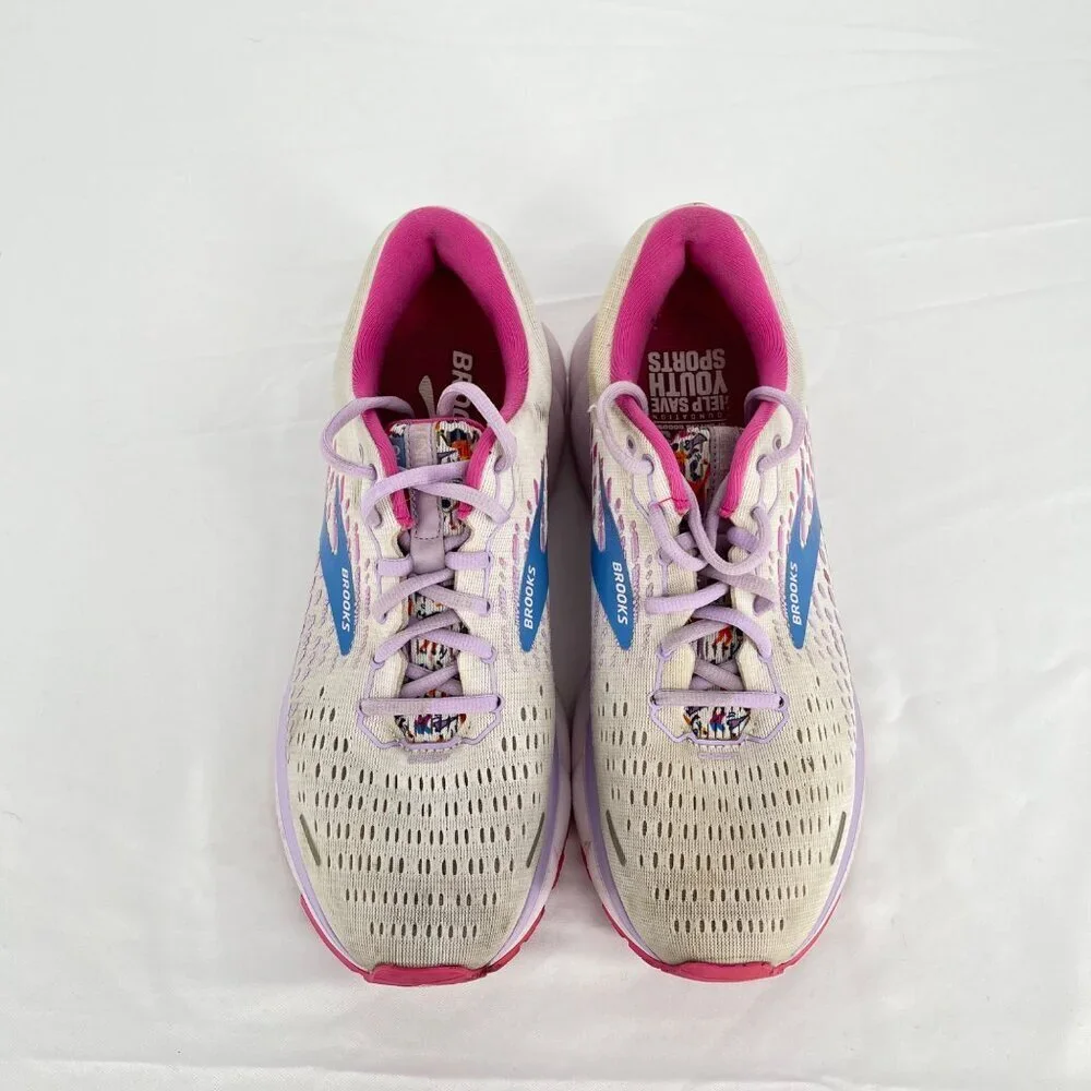 Brooks Ghost 13 Empower Her Collection White Lace Up Trail Running Shoes Size 11